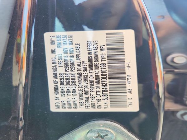2013 ACURA RDX — VINS