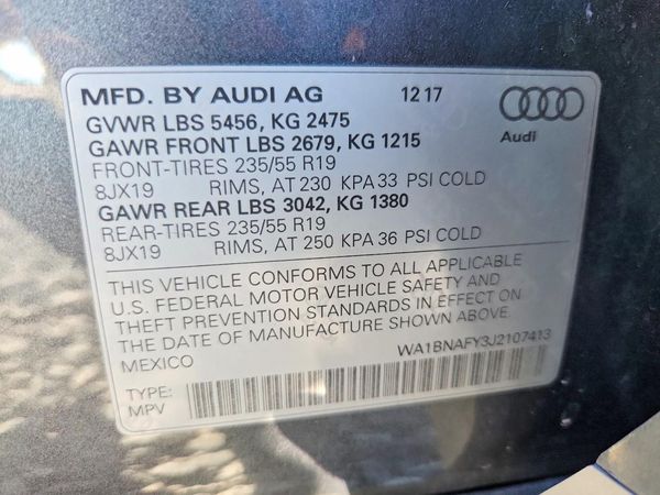 2018 AUDI Q5 quattro Premium Plus — VINS