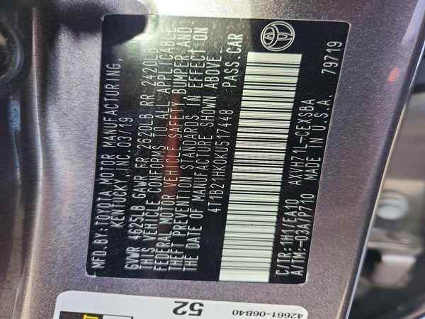 2019 TOYOTA CAMRY SOLA SE/XLE Hybrid — VINS
