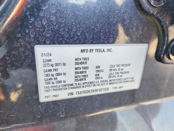 2024 TESLA MODEL Y — VINS