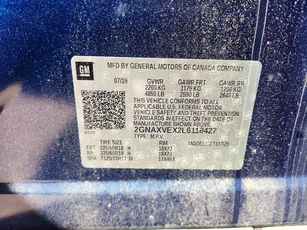 2020 CHEVROLET EQUINOX LT (2LT) — VINS