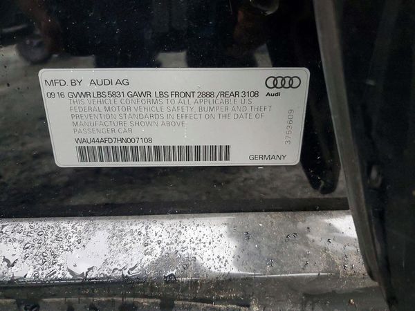 2017 AUDI A8 quattro L — VINS