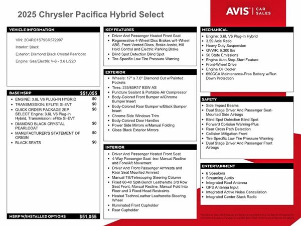 2025 CHRYSLER PACIFICA Select