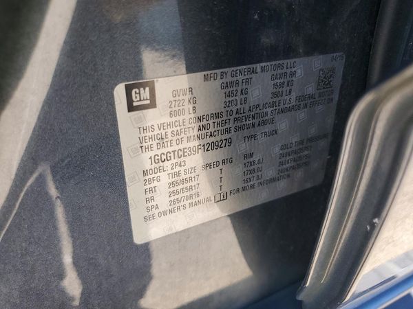 2015 CHEVROLET COLORADO LT — VINS