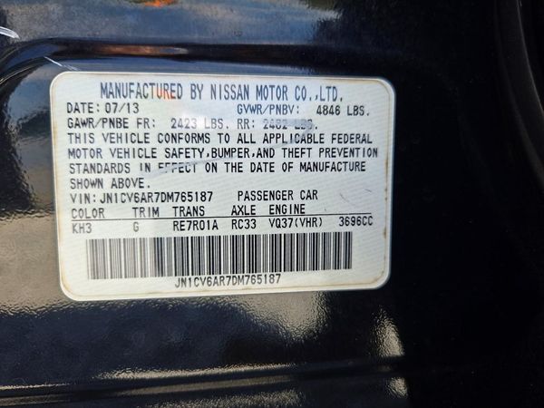 2013 INFINITI G37 — VINS