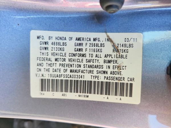 2012 ACURA TL TECH — VINS