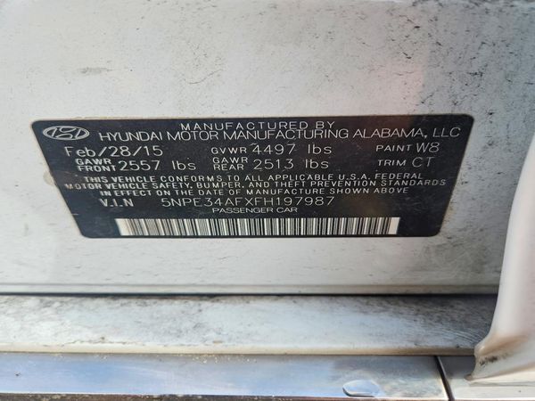 2015 HYUNDAI SONATA — VINS