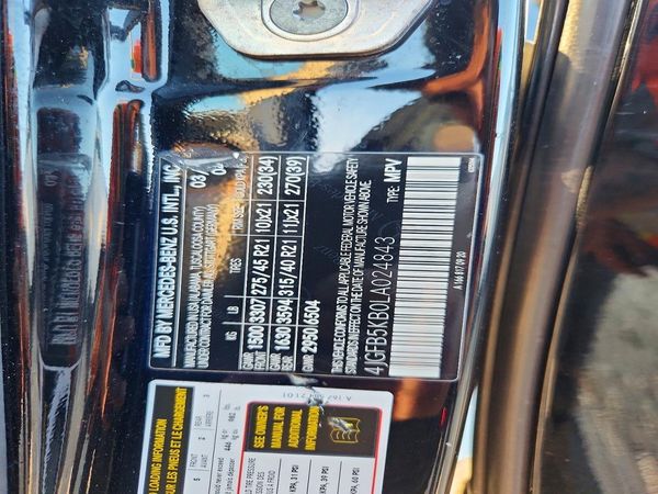 2020 MERCEDES-BENZ GLE GLE450-4M — VINS