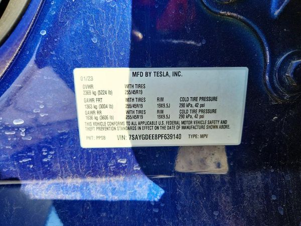 2023 TESLA MODEL Y — VINS