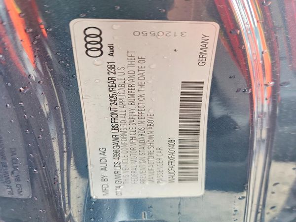 2015 AUDI A5 — VINS
