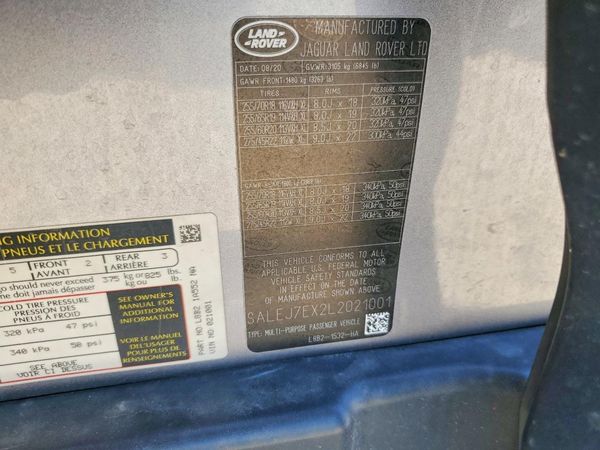 2020 LAND ROVER DEFENDER 110 S — VINS