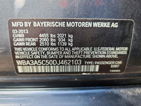 2013 BMW 3 SERIES — VINS