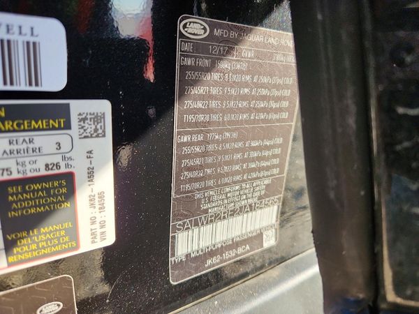 2018 LAND ROVER RANGE ROVER SPORT — VINS