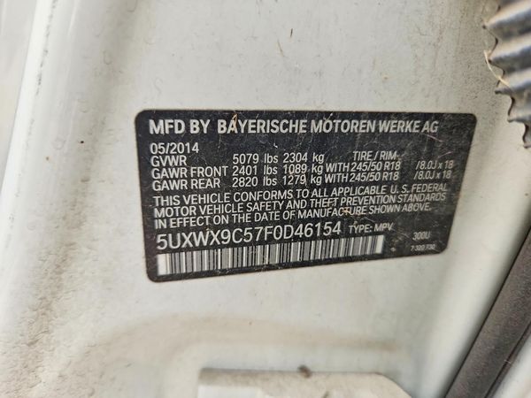 2015 BMW X3 xDrive28i — VINS
