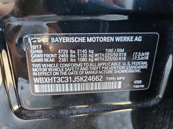 2018 BMW X1 xDrive28i — VINS