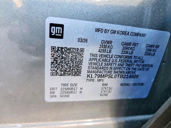 2026 CHEVROLET TRAILBLAZE LT — VINS
