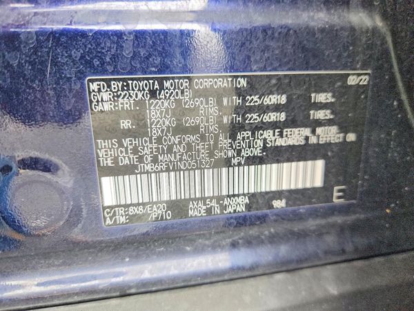2022 TOYOTA RAV4 XLE Premium — VINS