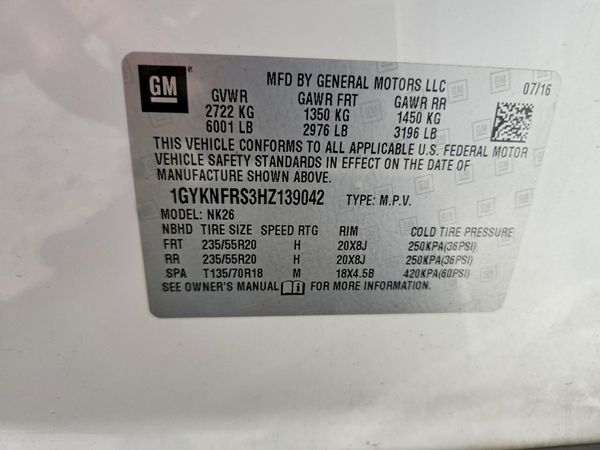 2017 CADILLAC XT5 Platinum — VINS