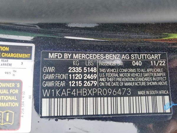 2023 MERCEDES-BENZ C C300 4MATIC — VINS