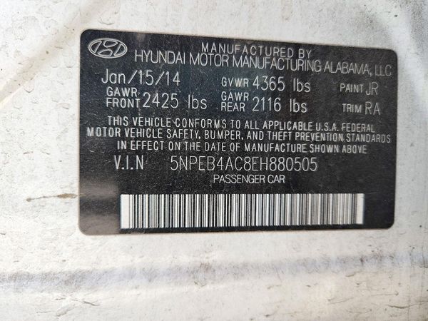 2014 HYUNDAI SONATA GLS/ GLS Popular — VINS