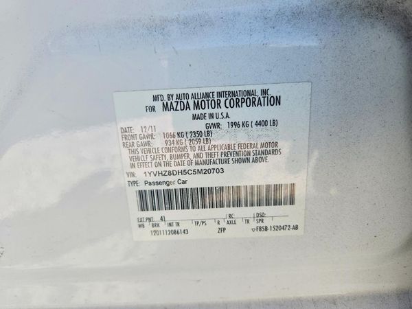 2012 MAZDA 6 Touring — VINS
