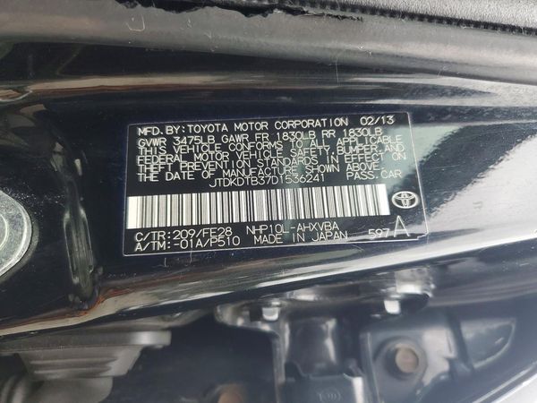 2013 TOYOTA PRIUS — VINS