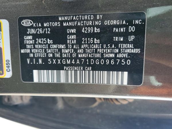 2013 KIA OPTIMA LX — VINS