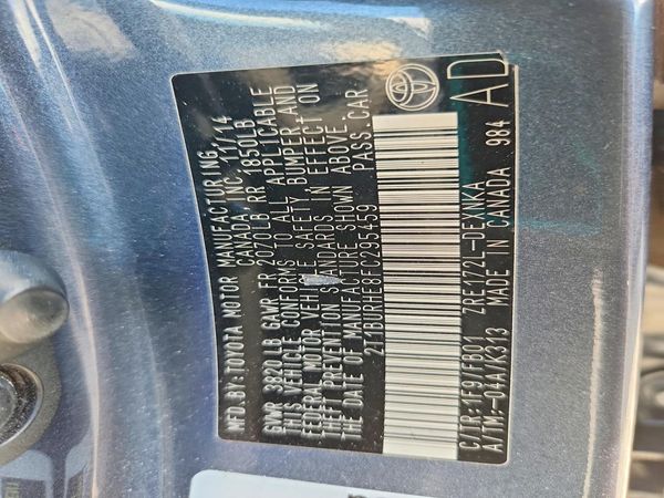 2015 TOYOTA COROLLA L/LE — VINS