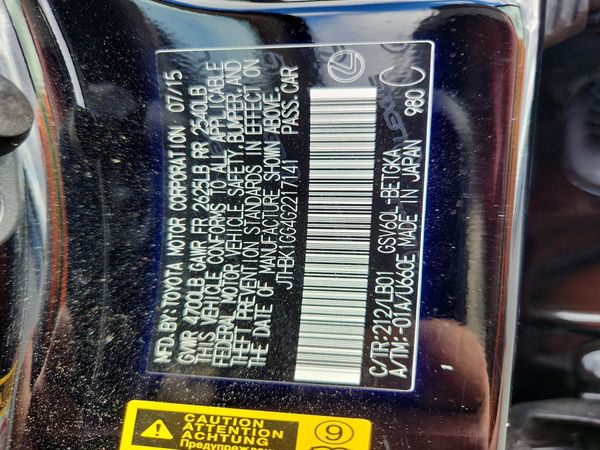 2016 LEXUS ES350 350 — VINS