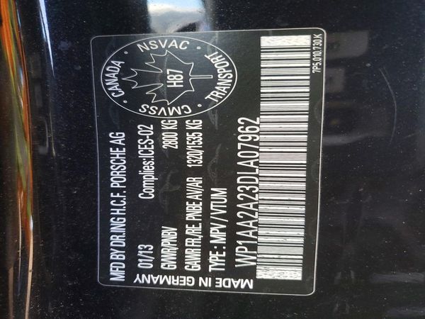 2013 PORSCHE CAYENNE — VINS