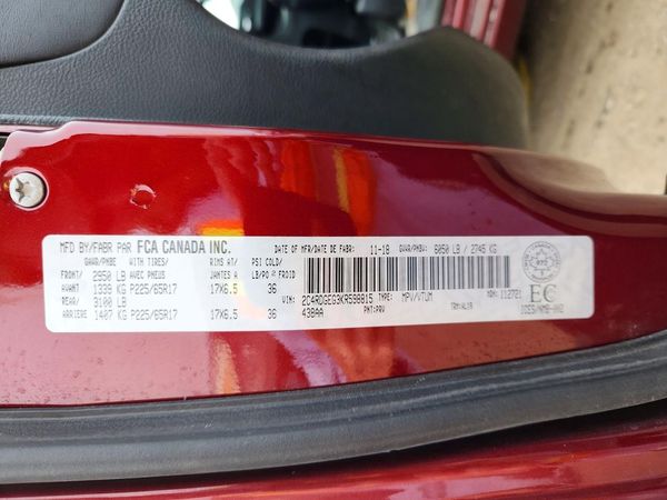 2019 DODGE GRAND CARAVAN GT — VINS
