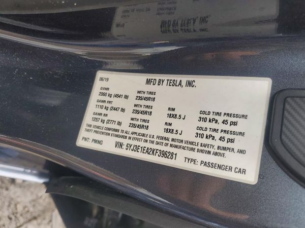 2019 TESLA MODEL 3 — VINS