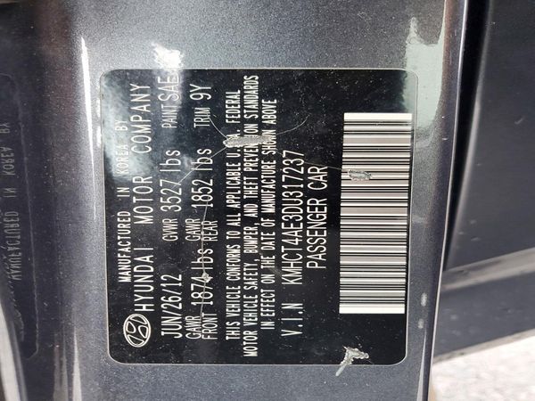 2013 HYUNDAI ACCENT GLS, GS — VINS