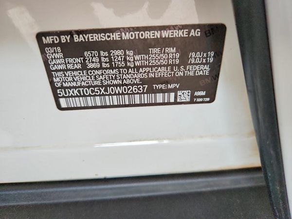 2018 BMW X5 xDrive40e — VINS