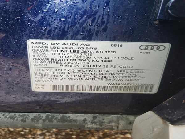 2018 AUDI Q5 quattro Premium — VINS