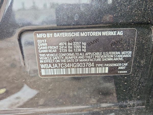 2017 BMW 5 SERIES xDrive — VINS