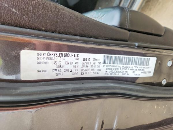 2014 DODGE DURANGO SXT — VINS