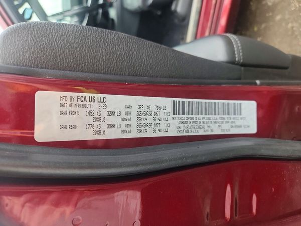 2020 DODGE DURANGO R/T — VINS