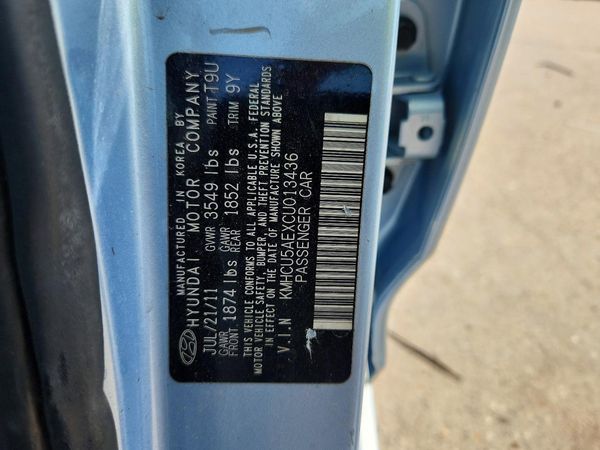 2012 HYUNDAI ACCENT GLS (Middle grade) — VINS