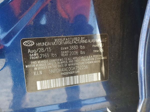 2016 HYUNDAI ELANTRA — VINS
