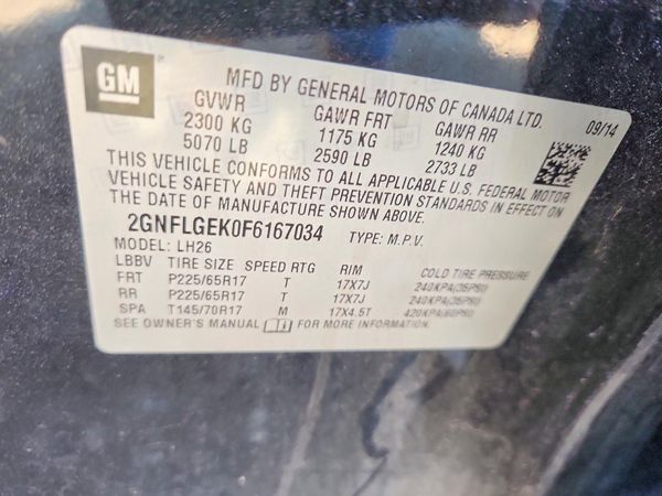 2015 CHEVROLET EQUINOX 2LT — VINS