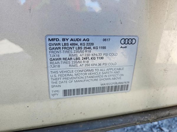 2018 AUDI Q3 — VINS