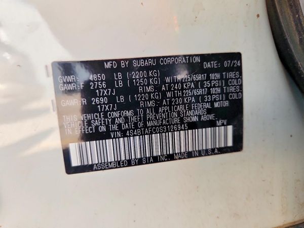 2025 SUBARU OUTBACK Premium — VINS