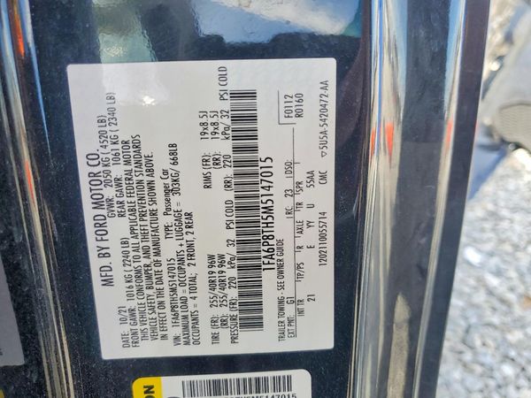 2021 FORD MUSTANG I4 Coupe — VINS