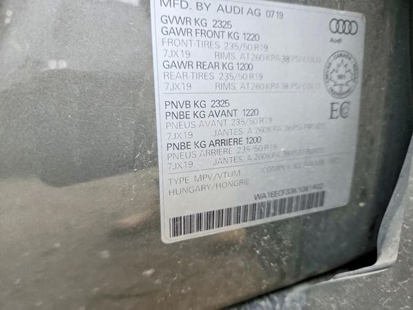2019 AUDI Q3 — VINS