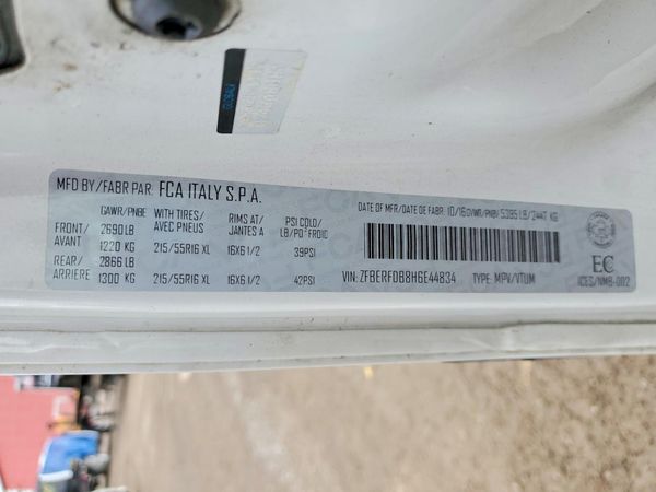 2017 RAM PROMASTER CITY SLT — VINS