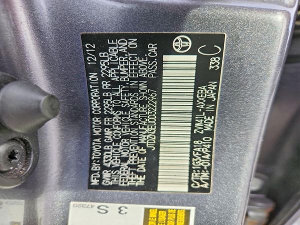 2013 TOYOTA PRIUS — VINS