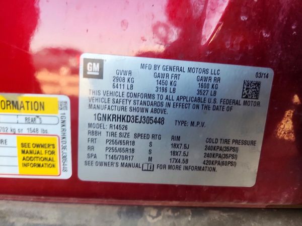 2014 CHEVROLET TRAVERSE 2LT — VINS