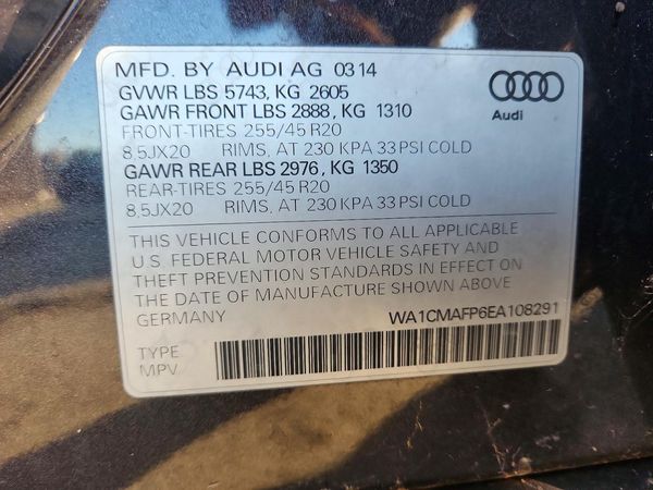 2014 AUDI Q5 — VINS