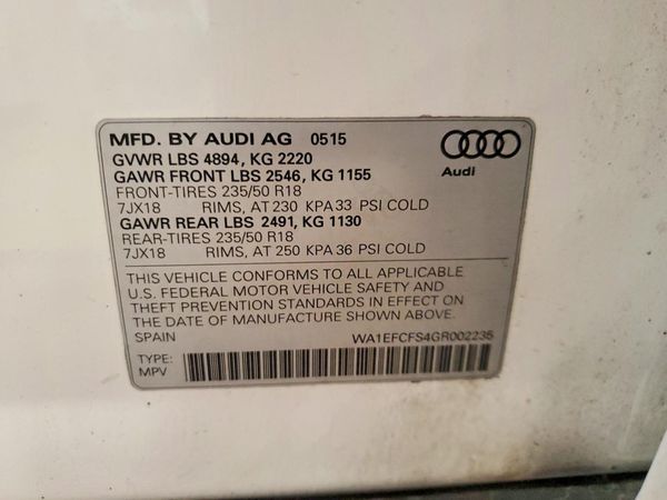 2016 AUDI Q3 quattro Premium Plus — VINS